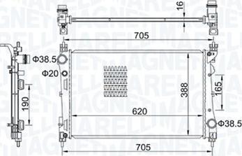 Magneti Marelli 350213163100 - Радиатор, охлаждане на двигателя vvparts.bg