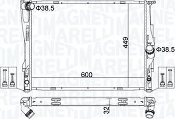 Magneti Marelli 350213162700 - Радиатор, охлаждане на двигателя vvparts.bg