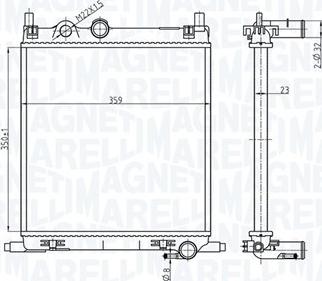 Magneti Marelli 350213167500 - Радиатор, охлаждане на двигателя vvparts.bg