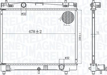 Magneti Marelli 350213167600 - Радиатор, охлаждане на двигателя vvparts.bg