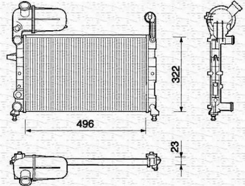 Magneti Marelli 350213105000 - Радиатор, охлаждане на двигателя vvparts.bg