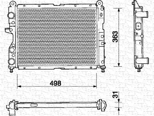 Magneti Marelli 350213106000 - Радиатор, охлаждане на двигателя vvparts.bg