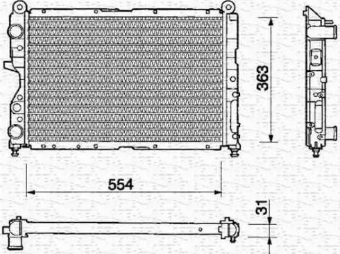 Magneti Marelli 350213108000 - Радиатор, охлаждане на двигателя vvparts.bg