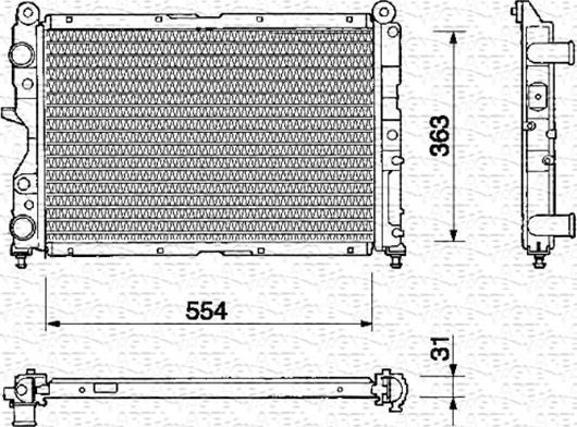 Magneti Marelli 350213107000 - Радиатор, охлаждане на двигателя vvparts.bg