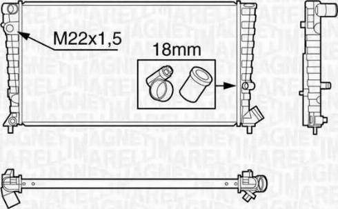 Magneti Marelli 350213119500 - Радиатор, охлаждане на двигателя vvparts.bg