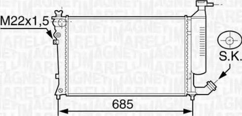 Magneti Marelli 350213119200 - Радиатор, охлаждане на двигателя vvparts.bg