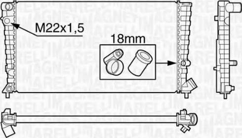 Magneti Marelli 350213118300 - Радиатор, охлаждане на двигателя vvparts.bg