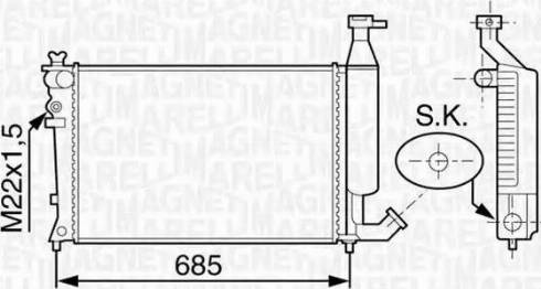 Magneti Marelli 350213117800 - Радиатор, охлаждане на двигателя vvparts.bg