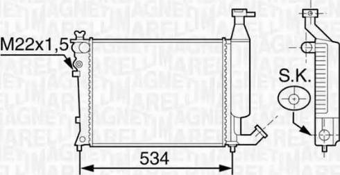 Magneti Marelli 350213117700 - Радиатор, охлаждане на двигателя vvparts.bg