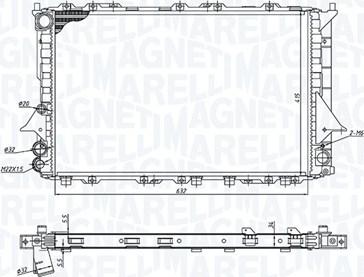 Magneti Marelli 350213189900 - Радиатор, охлаждане на двигателя vvparts.bg