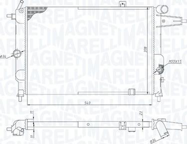 Magneti Marelli 350213189800 - Радиатор, охлаждане на двигателя vvparts.bg