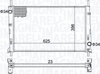 Magneti Marelli 350213189300 - Радиатор, охлаждане на двигателя vvparts.bg