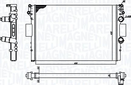 Magneti Marelli 350213184400 - Радиатор, охлаждане на двигателя vvparts.bg