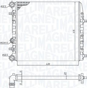 Magneti Marelli 350213184600 - Радиатор, охлаждане на двигателя vvparts.bg