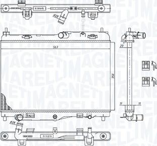 Magneti Marelli 350213184800 - Радиатор, охлаждане на двигателя vvparts.bg