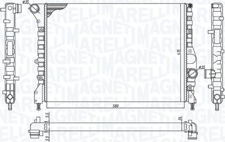 Magneti Marelli 350213184200 - Радиатор, охлаждане на двигателя vvparts.bg