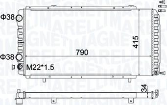 Magneti Marelli 350213180900 - Радиатор, охлаждане на двигателя vvparts.bg