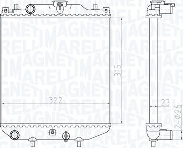Magneti Marelli 350213180300 - Радиатор, охлаждане на двигателя vvparts.bg