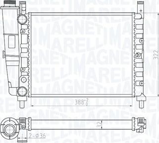 Magneti Marelli 350213180200 - Радиатор, охлаждане на двигателя vvparts.bg