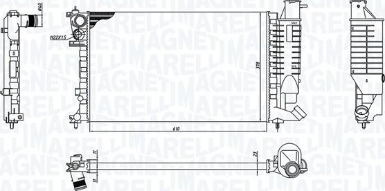 Magneti Marelli 350213188400 - Радиатор, охлаждане на двигателя vvparts.bg