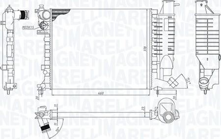 Magneti Marelli 350213188500 - Радиатор, охлаждане на двигателя vvparts.bg