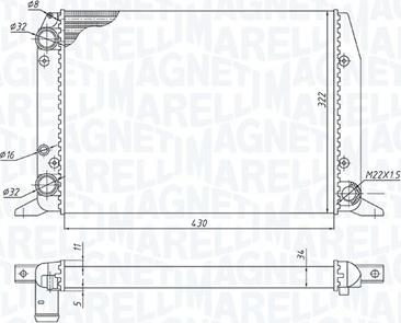 Magneti Marelli 350213188800 - Радиатор, охлаждане на двигателя vvparts.bg