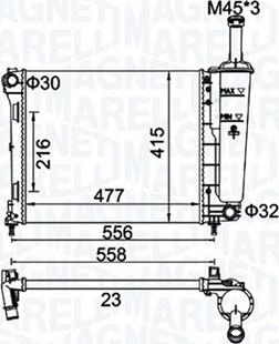 Magneti Marelli 350213183900 - Радиатор, охлаждане на двигателя vvparts.bg