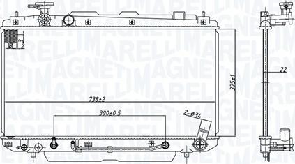 Magneti Marelli 350213183200 - Радиатор, охлаждане на двигателя vvparts.bg