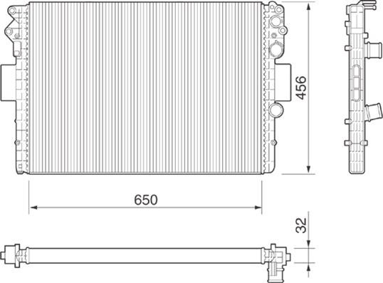 Magneti Marelli 350213182000 - Радиатор, охлаждане на двигателя vvparts.bg