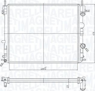 Magneti Marelli 350213182200 - Радиатор, охлаждане на двигателя vvparts.bg