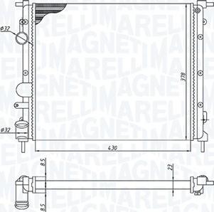 Magneti Marelli 350213187900 - Радиатор, охлаждане на двигателя vvparts.bg