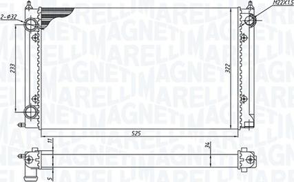 Magneti Marelli 350213187500 - Радиатор, охлаждане на двигателя vvparts.bg