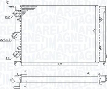 Magneti Marelli 350213187300 - Радиатор, охлаждане на двигателя vvparts.bg