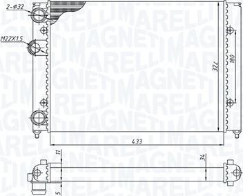 Magneti Marelli 350213187700 - Радиатор, охлаждане на двигателя vvparts.bg