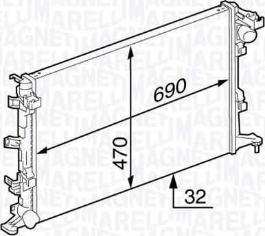 Magneti Marelli 350213139000 - Радиатор, охлаждане на двигателя vvparts.bg