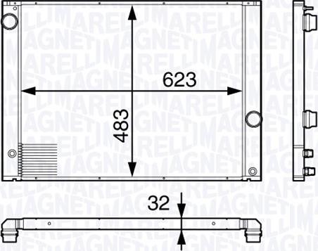 Magneti Marelli 350213139100 - Радиатор, охлаждане на двигателя vvparts.bg