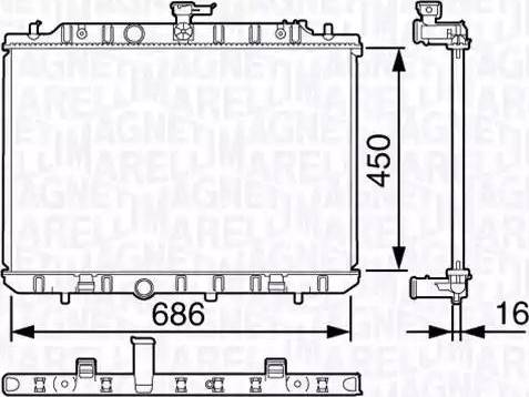 Magneti Marelli 350213135400 - Радиатор, охлаждане на двигателя vvparts.bg