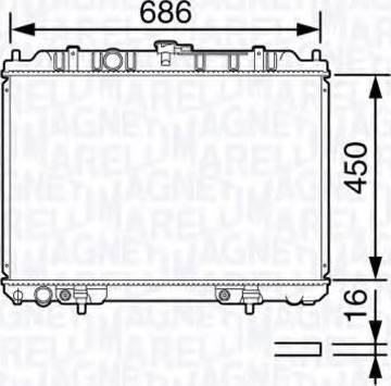 Magneti Marelli 350213135600 - Радиатор, охлаждане на двигателя vvparts.bg