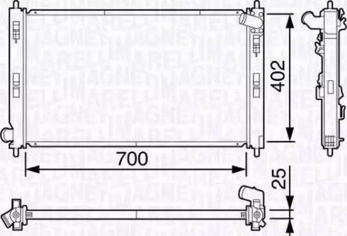 Magneti Marelli 350213135100 - Радиатор, охлаждане на двигателя vvparts.bg