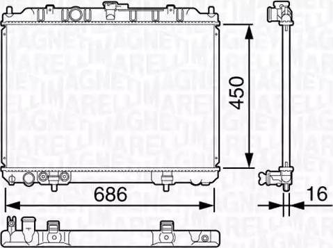 Magneti Marelli 350213135300 - Радиатор, охлаждане на двигателя vvparts.bg