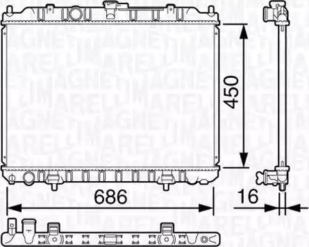 Magneti Marelli 350213135200 - Радиатор, охлаждане на двигателя vvparts.bg