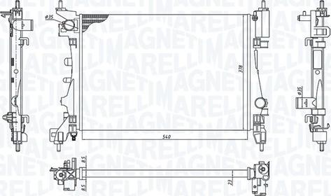 Magneti Marelli 350213130100 - Радиатор, охлаждане на двигателя vvparts.bg