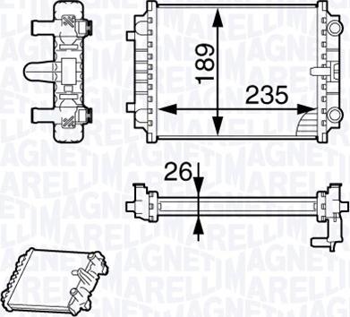 Magneti Marelli 350213138900 - Радиатор, охлаждане на двигателя vvparts.bg