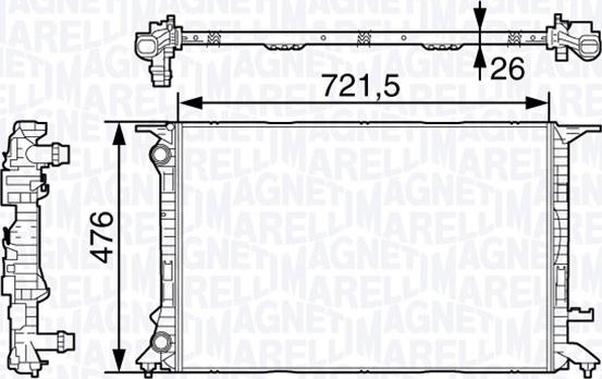 Magneti Marelli 350213138400 - Радиатор, охлаждане на двигателя vvparts.bg