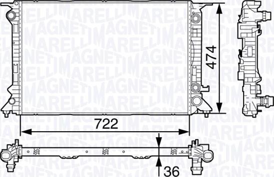 Magneti Marelli 350213138800 - Радиатор, охлаждане на двигателя vvparts.bg