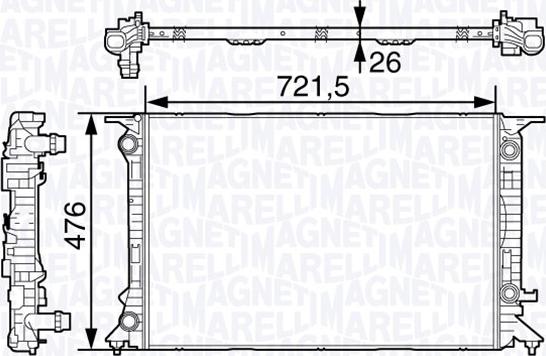 Magneti Marelli 350213138700 - Радиатор, охлаждане на двигателя vvparts.bg