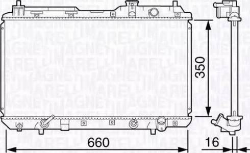 Magneti Marelli 350213133100 - Радиатор, охлаждане на двигателя vvparts.bg