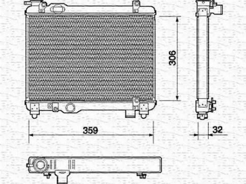 Magneti Marelli 350213137000 - Радиатор, охлаждане на двигателя vvparts.bg