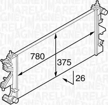 Magneti Marelli 350213129400 - Радиатор, охлаждане на двигателя vvparts.bg