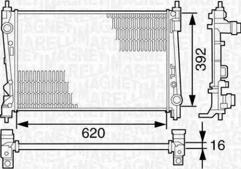 Magneti Marelli 350213124900 - Радиатор, охлаждане на двигателя vvparts.bg